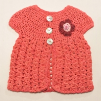 Crocheted Pink Jersey with Flower Detail